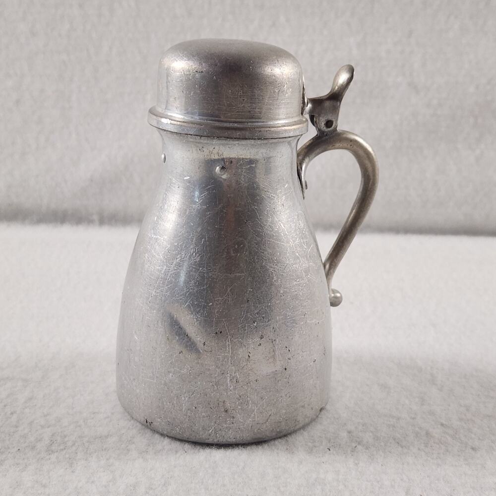 Vintage Wear-Ever Aluminum Hinged Lid Creamer or Syrup Pitcher 5.5" Tall